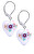 Orecchini giocosi Fiore rosa con disegno unico in perle Lampglas ELH11