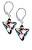 Krásné náušnice Crazy Triangle s 24karátovým zlatem v perlách Lampglas ETA15