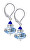 Frumoși cercei Triple Blue 2 din perle Lampglas ECU34