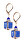 Égszínkék női fülbevaló  Triple Blue  Lampglas gyönggyel ECU28