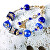 Překrásný náramek Blue Passion s 24karátovým zlatem a ryzím stříbrem v perlách Lampglas BCU38
