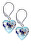 Charmante Ohrringe Ice Heart mit reinem Silber in Lampglas-Perlen ELH29