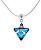 Bezaubernde Halskette Sea Wave Triangle mit Sterlingsilber in einer Perle Lampglas NTA12