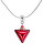 Colier seducător Red Triangle cu aur de 24 de carate în perla Lampglas NTA4