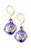 Unikátní náušnice Violet Shine s 24karátovým zlatem v perlách Lampglas ERO11
