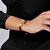 Splendido bracciale Double Golden Triangle con oro a 24 carati nelle perle Lampglas BTA-D-1