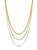 Elegante collana tripla in acciaio placcato oro Fashion LJ2643