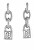 Luxusné oceľové náušnice s kryštálmi Chains LJ1674