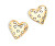 Orecchini a cuore placcati oro con cristalli Fashion LJ2762