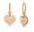 Rosa vergoldete Stahl-Ohrringe mit Herzen LJ1452