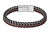 Luxuriöses Herren Bicolor Armband aus Stahl und Leder LS2099-2/8