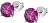 Elegante silberne Ohrringe mit pinkfarbenen Zirkonen LP2005-4 / 2