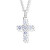 Affascinante collana in argento Croce con zirconi M00541 (catena, ciondolo)