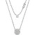 Moderný dvojitý strieborný náhrdelník Brilliance MKC1591AN040