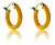 Orecchini a cerchio placcati in oro con smalto Laura Orange Earrings MCE23149G