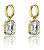 Pozlátené náušnice s čírymi kamienkami Royalty White Earrings MCE23153G