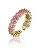 Trblietavý pozlátený prsteň s ružovými zirkónmi Arabella Pink Ring MCR23053G
