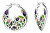 Originale farbige Silberohrringe mit Schmetterlingen E0001650
