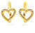 Cercei Romantici placați cu aur cu zirconii Inimioare E0001970