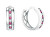 Strieborné kruhové náušnice s farebnými zirkónmi E0000148