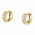 Incantevoli orecchini a cerchio placcati oro con zirconi Tesori SAIW145