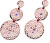 Rózsaszín aranyozott fülbevaló kristályokkal Orient 22777RG