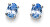 Silberohrringe mit blauen Zirkonia Smooth 62130 BLU