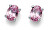 Silberne Ohrringe mit rosa Zirkonia Smooth 62130 ROS