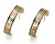 Cercei stilați rotunzi placați cu aur, cu pietre de zircon 23112G BLA