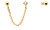 Orecchini asimmetrici placcati in oro con zirconi MUSKETEER Gold AR01-384-U
