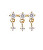 Stilvoller vergoldeter Single Ohrring mit Zirkonen SOL Gold PG01-750-U