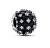 Csillogó ezüst gyöngy fekete cirkónium kövekkel 792630C04