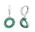 Orecchini in argento con zirconi cubici verdi Twist Glamour 5419 66