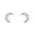 Csillogó ezüst bedugós fülbevalók köbös cirkónium kövekkel Moon Star 5363 00