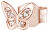 Bronze Single Ohrring mit Zirkonen Schmetterling RZO052