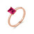 Anello minimal placcato in oro rosa con zircone fucsia Allegra RZAL062