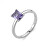 Minimalista ezüst gyűrű lila cirkónim kővel Allegra RZAL061