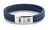 Kék bőr karkötő Braided Flat 925 Blue RR-L0151-S