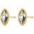 Vergoldete Stahl Ohrringe mit Honig Kristall CLICK SCK35