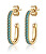 Vergoldete ovale Ohrringe mit türkisfarbenen Kristallen SVB24