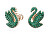 Luxus fülbevaló zöld kristályokkal Hattyú Iconic Swan 5650063