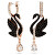 Úchvatné labutie náušnice 2v1 s kryštálmi Iconic Swan 5678047
