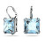 Jellegzetes lógó fülbevaló kék kristályokkal Millenia 5619472