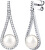 Luxuriöse silberne Ohrringe mit echter weißer Perle  LPSGRP19233W