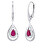 Luxus ezüst fülbevaló rubinnal és cirkónium kővel FWE10130R