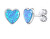 Cercei inimi cu opale sintetice albastre LPS0857B
