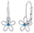 Ezüst fülbevaló - virág kék Swarovski® cirkónium kővel SILVEGOB31857SB