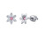 Cercei argintii floricele frumusețe cu Zircon roz SILVEGOB70449BDSP