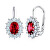 Stříbrné náušnice s červenými zirkony Swarovski 	SILVEGOB31571-SR