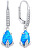 Stříbrné náušnice s modrým syntetickým opálem JJJE1267B